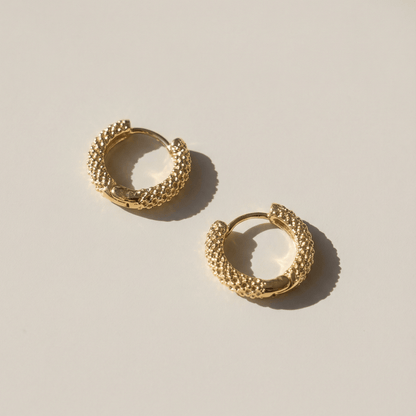 Clara Gold Huggie Hoop Earrings - Mingled
