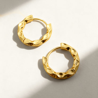 Claudia Gold Huggie Hoop Earrings - Mingled