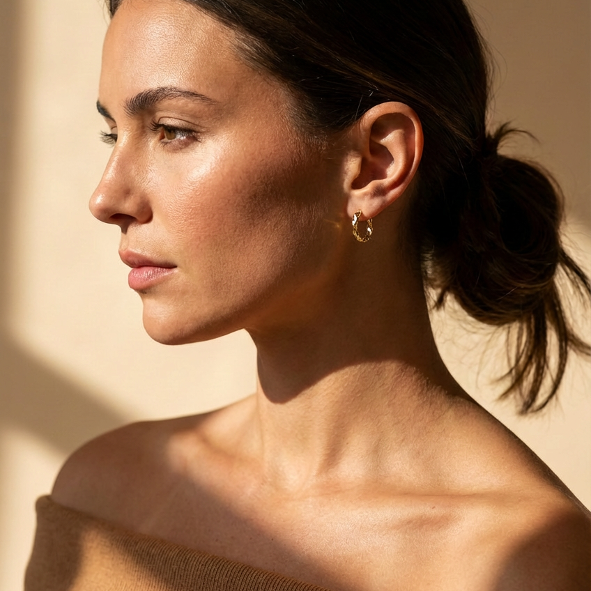 Claudia Gold Huggie Hoop Earrings