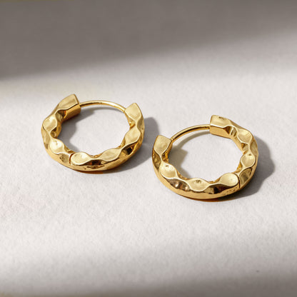 Claudia Gold Huggie Hoop Earrings - Mingled