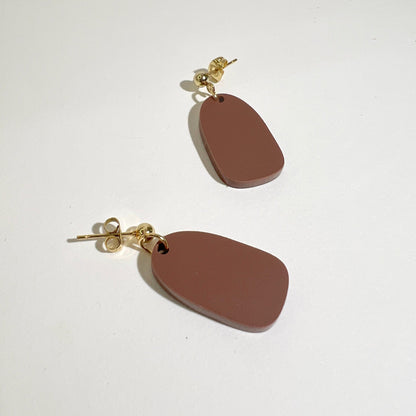 Clio Earrings - Matte Nutmeg Brown - Mingled