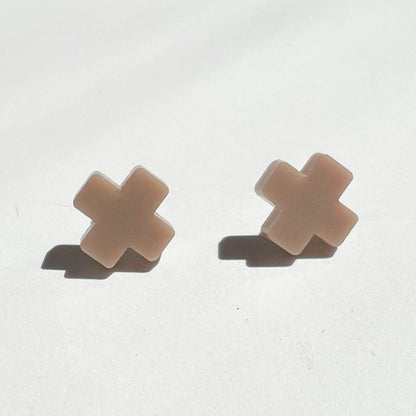 Cross Stud - Matte Taupe - Mingled