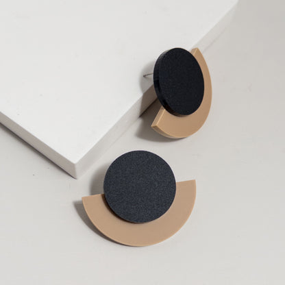 Deco Statement Studs - Latte - Mingled