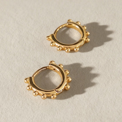 Dotty Gold Huggie Hoop Earrings - Mingled