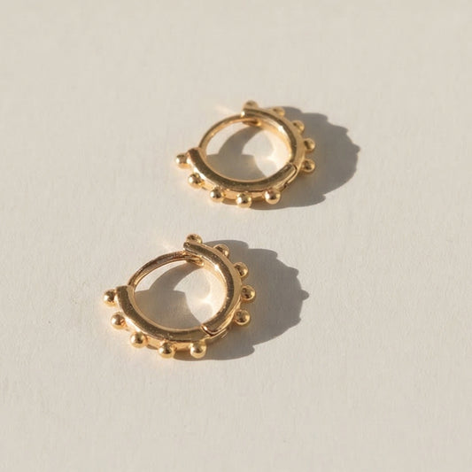 Dotty Gold Huggie Hoop Earrings