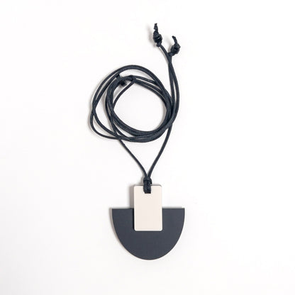 Echo Pendant Necklace - Matte Black and Ivory - Mingled