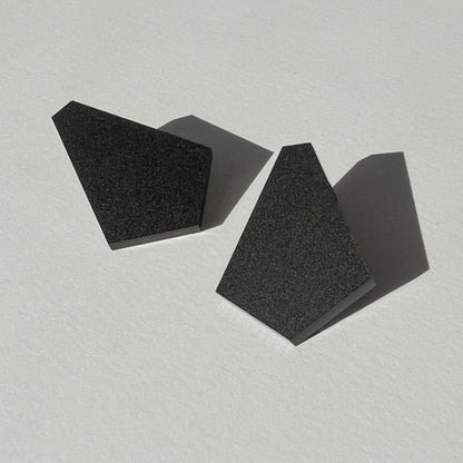 GEO Fan Stud Earrings - Black - Mingled