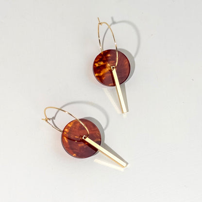 Gold Bar Hoop - Lava - Mingled