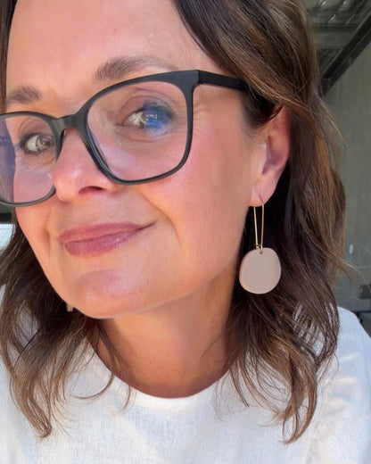 Organic Dangle Earrings - Taupe - Mingled