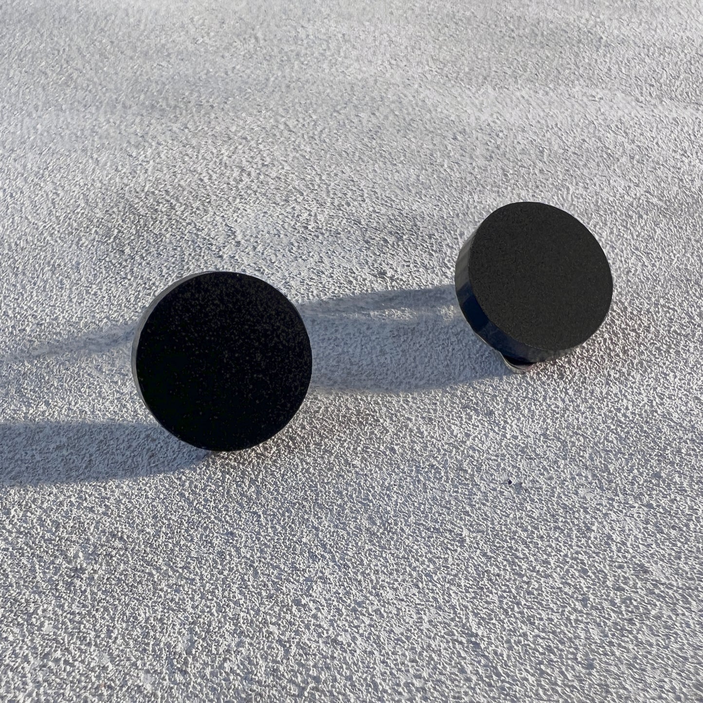 Set of 3 Studs - 15mm Round - Matte Ivory, Matte Navy, Matte Black