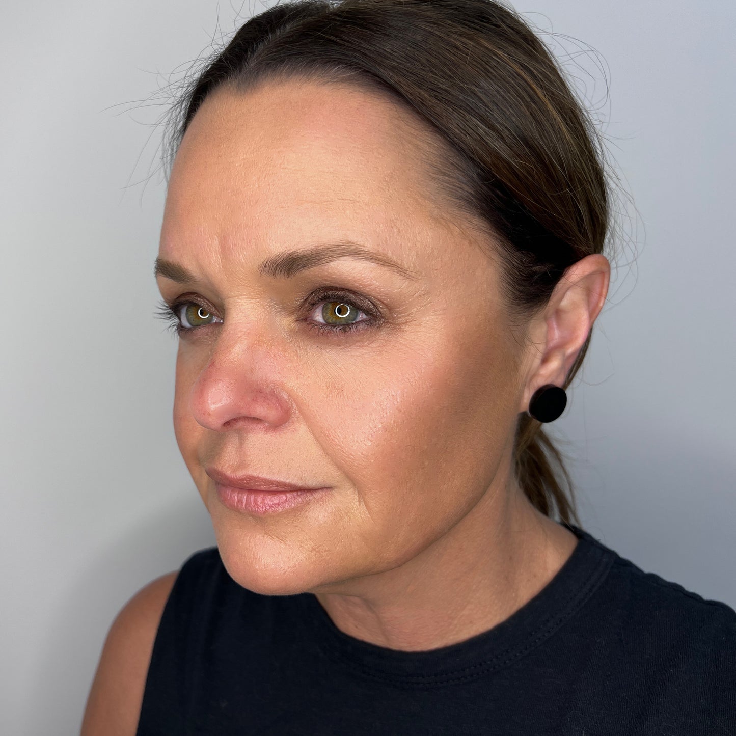 Set of 3 Studs - 15mm Round - Matte Ivory Beige / Matte Olive Green / Matte Black