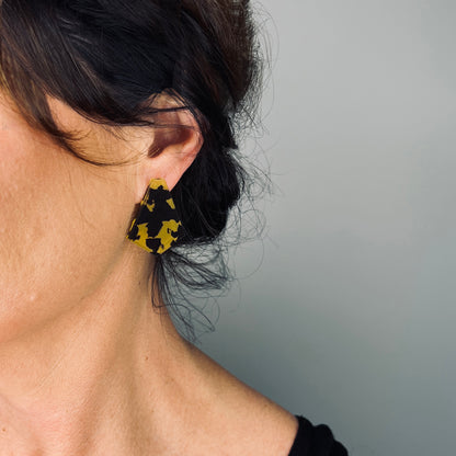 GEO Fan Stud Earrings - Honey Tortoise - Mingled