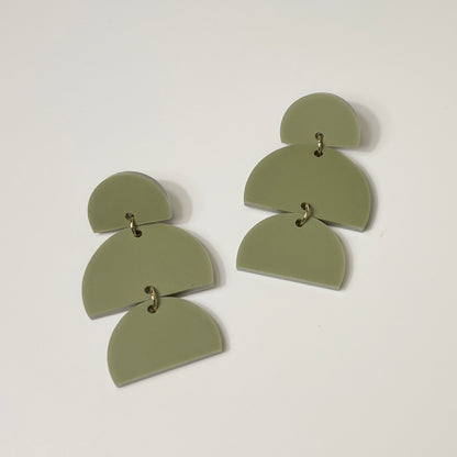 Izzy Olive Green Earrings - Mingled