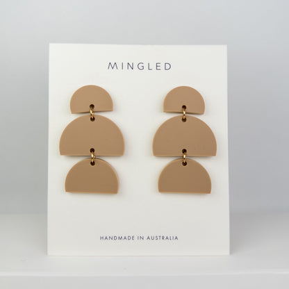 Izzy Statement Earrings - Matte Latte - Mingled