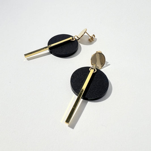 KYRA Dangle Earrings - Black & Gold