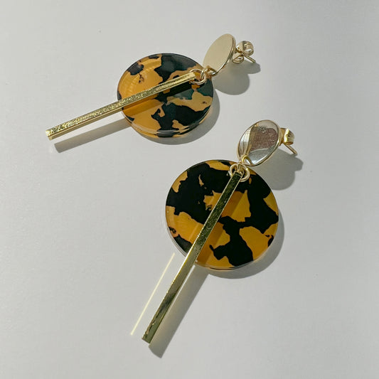 KYRA Dangle Earrings - Tortoise Shell & Gold