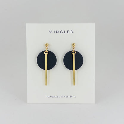 KYRA Dangle Earrings - Black & Gold - Mingled