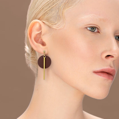 KYRA Dangle Earrings - Burgundy & Gold - Mingled