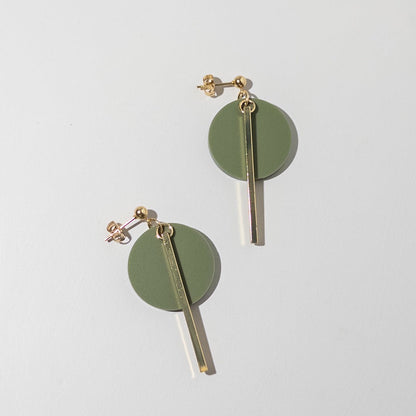 KYRA Dangle Earrings - Olive & Gold - Mingled