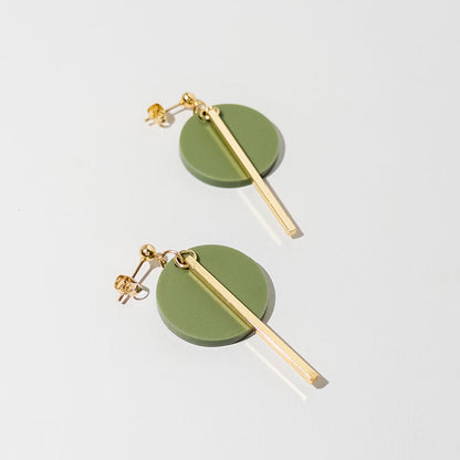 KYRA Dangle Earrings - Olive & Gold - Mingled