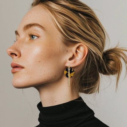 KYRA Dangle Earrings - Tortoise Shell & Gold - Mingled