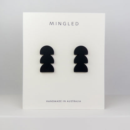 Lulu Stud Earrings - Matte Black - Mingled