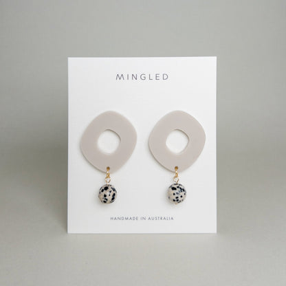 Lunar Drop Earrings - Ivory Beige - Mingled
