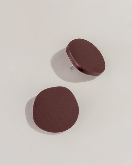 Organic Statement Stud Earrings - Merlot - Mingled