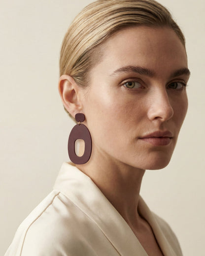 SOKO Large Statement Earrings - Merlot - Mingled