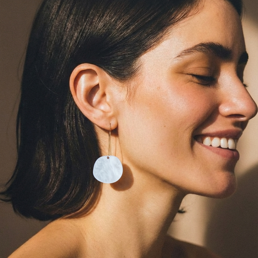 Organic Dangle Earrings - Moonstone