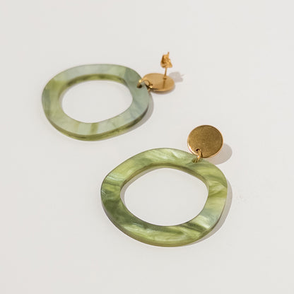 Charlie Dangle Earrings - Moss - Mingled