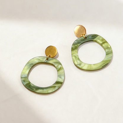 Charlie Dangle Earrings - Moss - Mingled