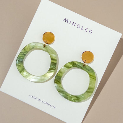 Charlie Dangle Earrings - Moss - Mingled