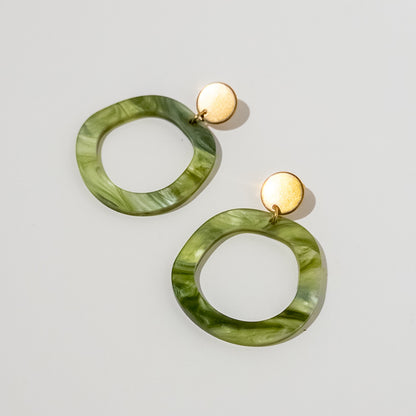 Charlie Dangle Earrings - Moss - Mingled