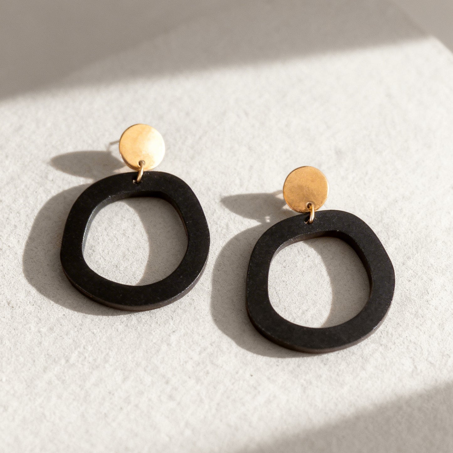 Charlie Dangle Earrings - Matte Black