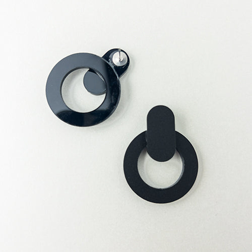 Nova Statement Stud Earrings - Black