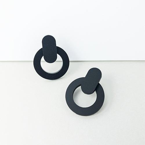 Nova Statement Stud Earrings - Black