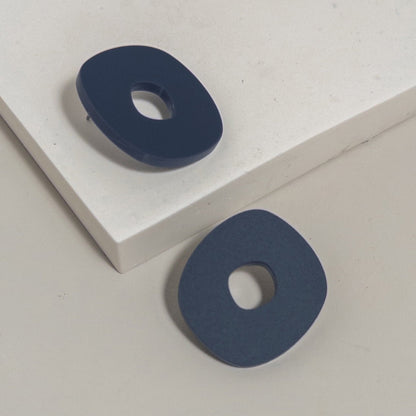 Nimbus Matte Navy Blue Midi Studs - Mingled