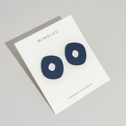 Nimbus Matte Navy Blue Midi Studs - Mingled