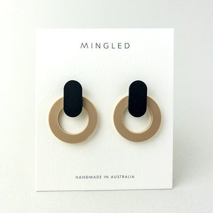 Nova Statement Stud Earrings - Latte - Mingled