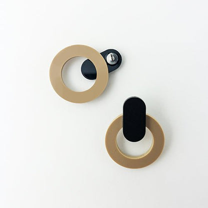 Nova Statement Stud Earrings - Latte - Mingled