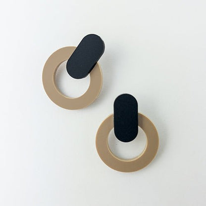 Nova Statement Stud Earrings - Latte - Mingled