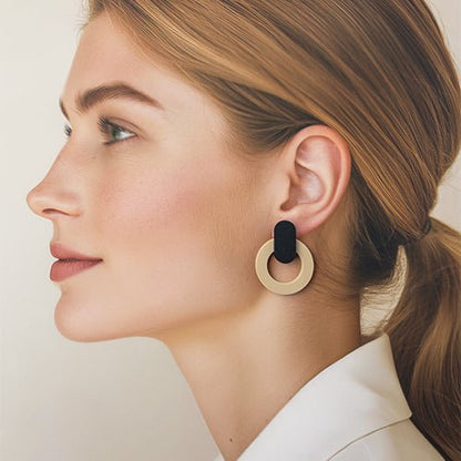 Nova Statement Stud Earrings - Latte - Mingled