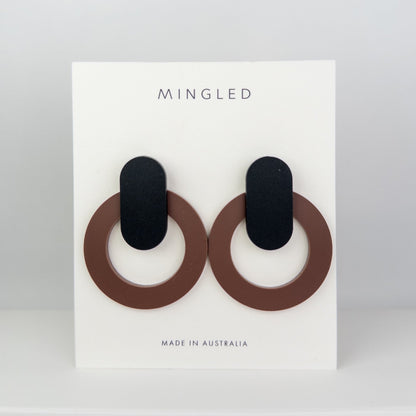 Large Nova Statement Studs - Burgundy - Mingled