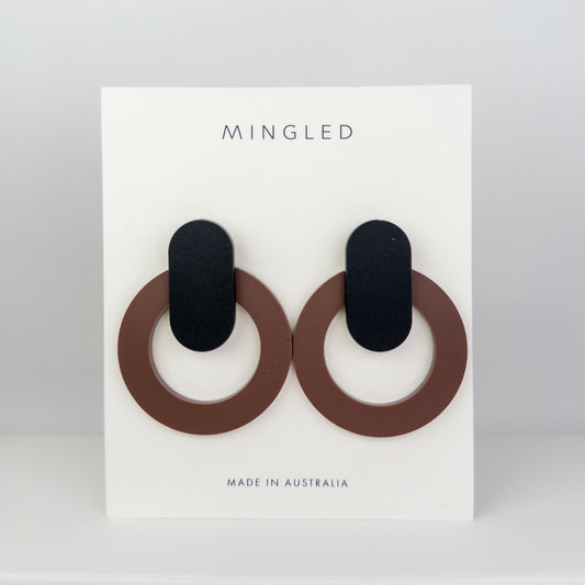 Large Nova Statement Studs - Burgundy