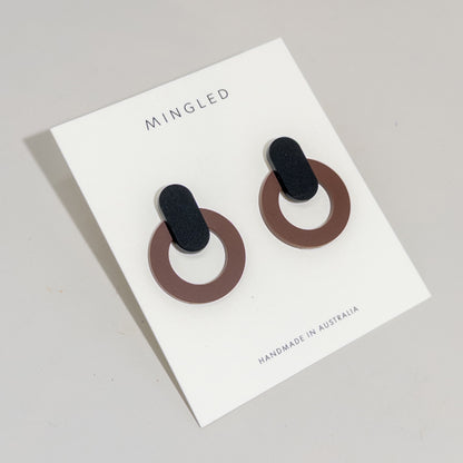 Nova Statement Stud Earrings - Burgundy - Mingled