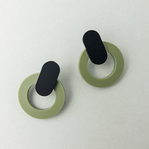 Nova Statement Stud Earrings - Olive