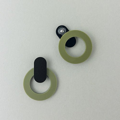 Nova Statement Stud Earrings - Olive - Mingled