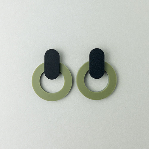 Nova Statement Stud Earrings - Olive