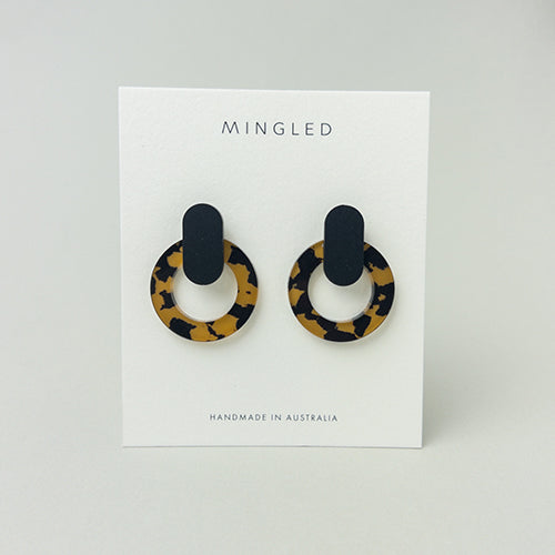 Nova Statement Stud Earrings - Tortoise Shell